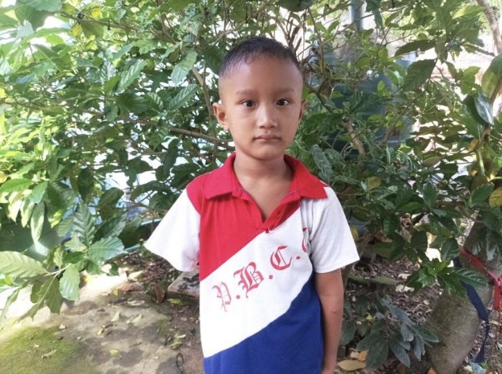 Phyoe, a five-year-old boy supported by HFA-BCMF