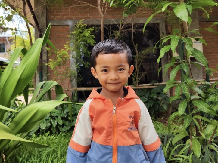 J, a four-year-old boy who received heart surgery with HFA-BCMF's support